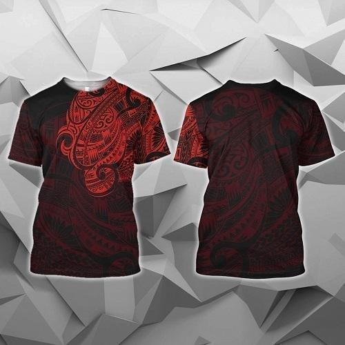 Maori Tattoo Style All Over Hoodie Red HC1002-Apparel-Huyencass-T-Shirt-S-Vibe Cosy™