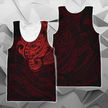 Maori Tattoo Style All Over Hoodie Red HC1002-Apparel-Huyencass-Tank Top-S-Vibe Cosy™