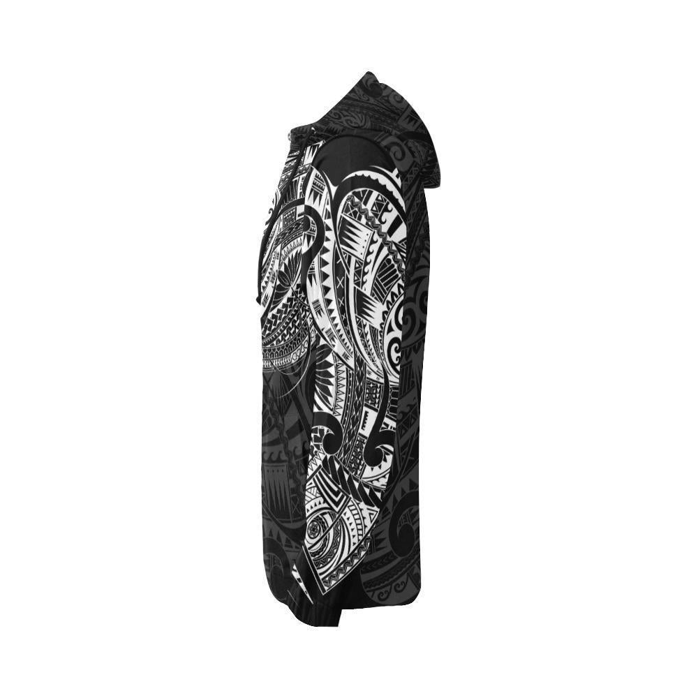 Maori Tattoo Style All Over Hoodie White Version NVD-Apparel-Dung Van-Hoodie-S-Vibe Cosy™