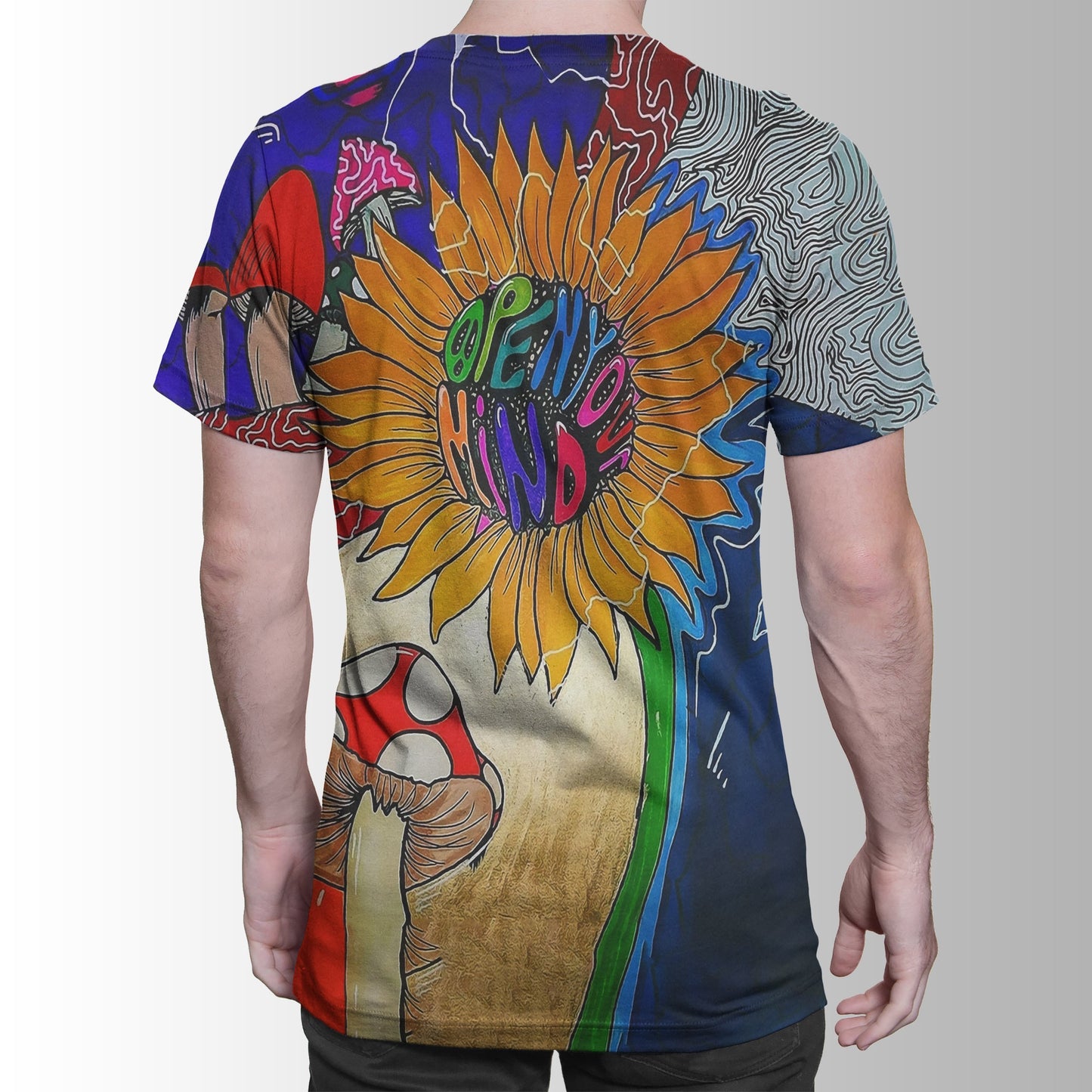 Flower Mushrooms Hippie Hoodie-Apparel-HD09-T-Shirt-S-Vibe Cosy™