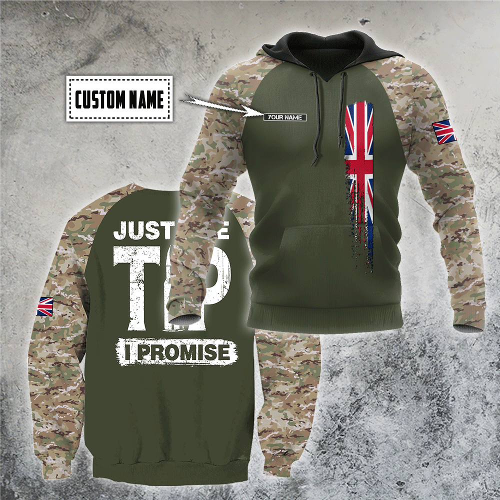 Custom name British Camo 3D Design print shirts