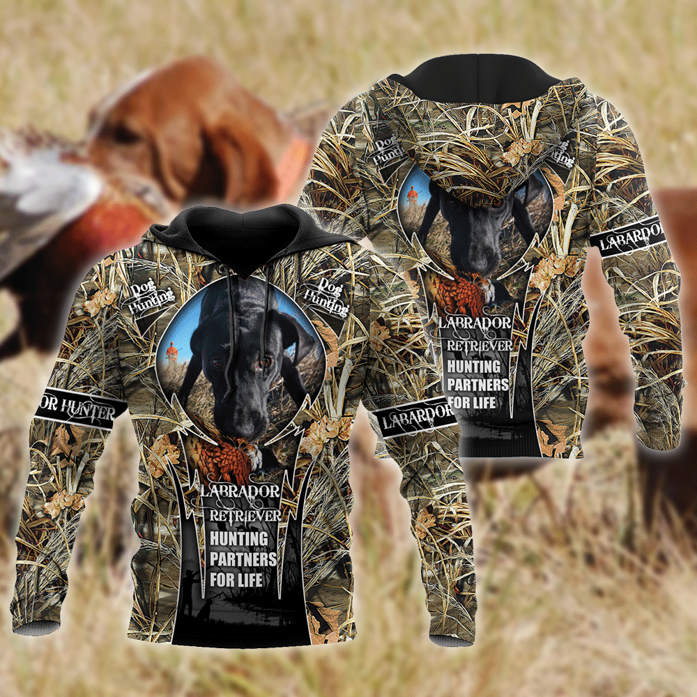 Hunting Labrador 3D Over Printed Unisex Deluxe Hoodie ML