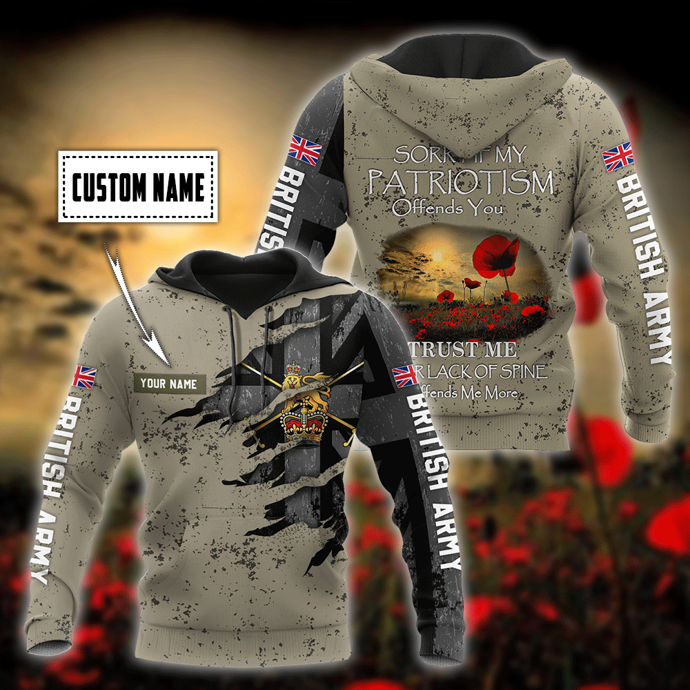 Custom name British Camo 3D Design Print Shirts