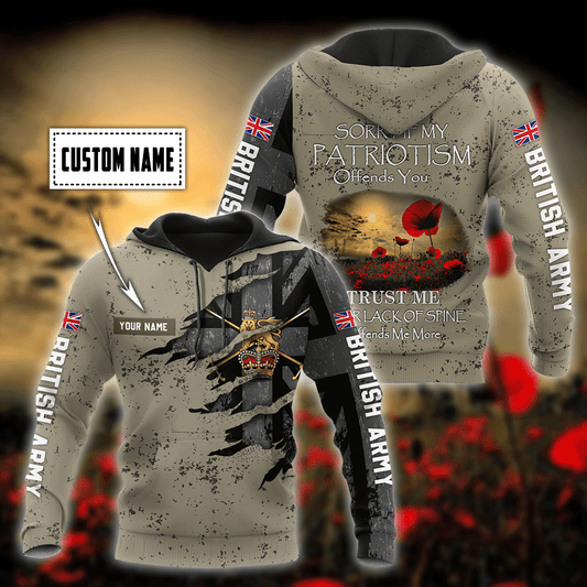 Custom name British Camo 3D Design Print Shirts