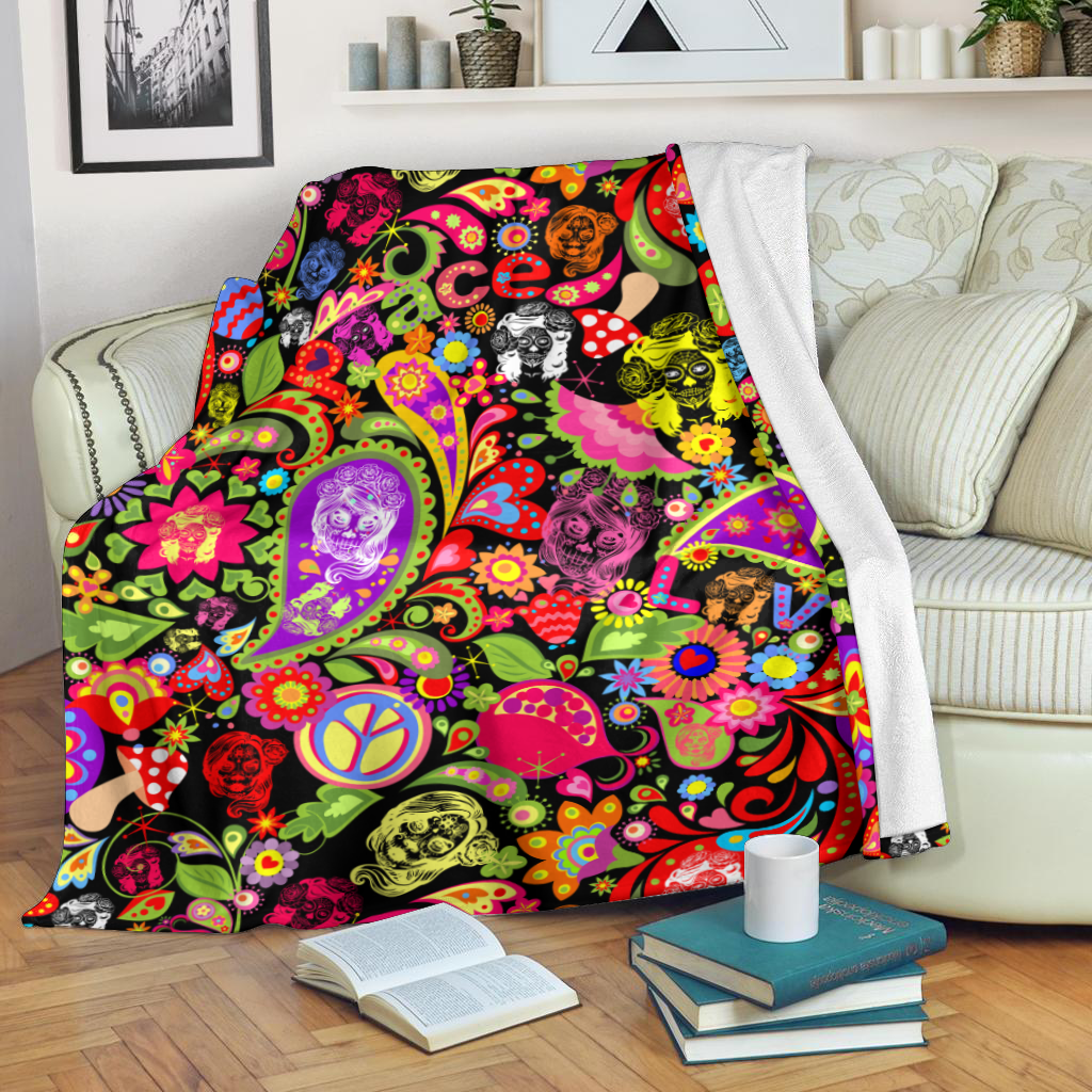 Love Skull Hippie Blanket
