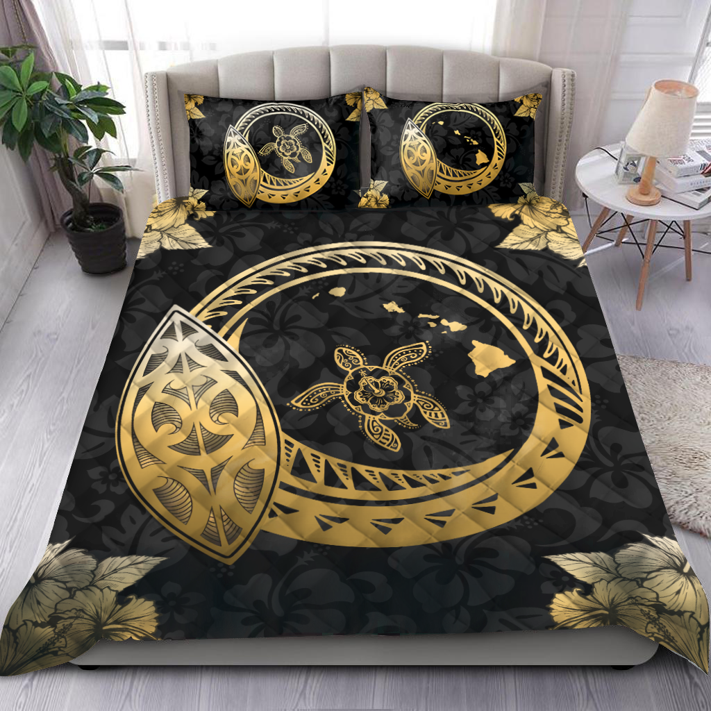 Hawaiian map hibiscus plumeria turtle polynesian bedding set HN300501-HG-HG-US Twin-Vibe Cosy™