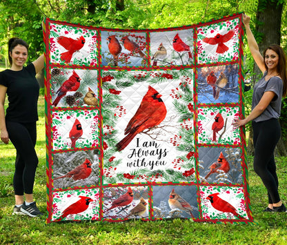 Beautiful Cardinal Birds I am always with you Quilt HAC120802