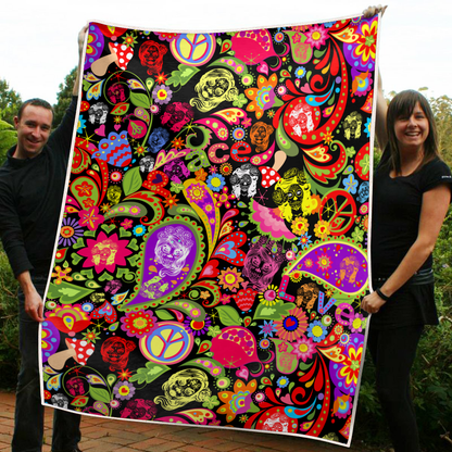 Love Skull Hippie Blanket
