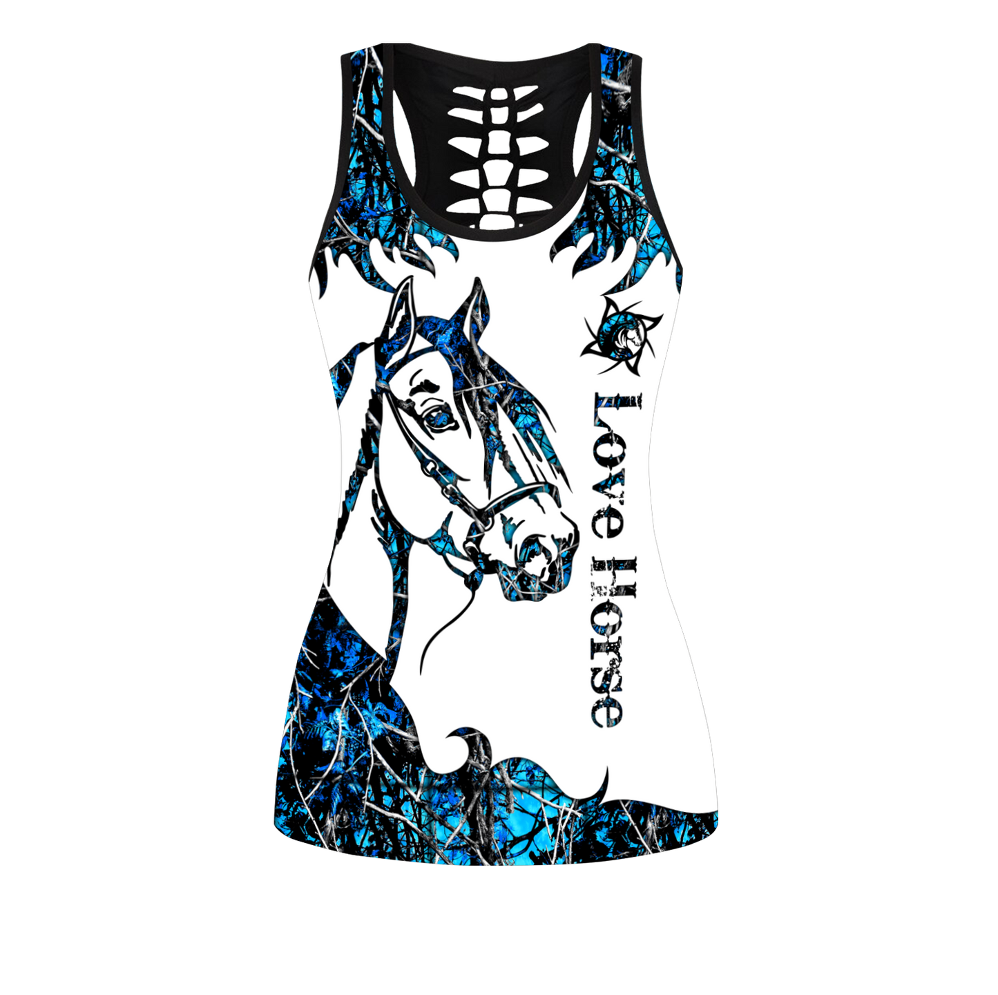 Love Horse Blue Tatoo Combo Tank + Legging Pi31072003S1