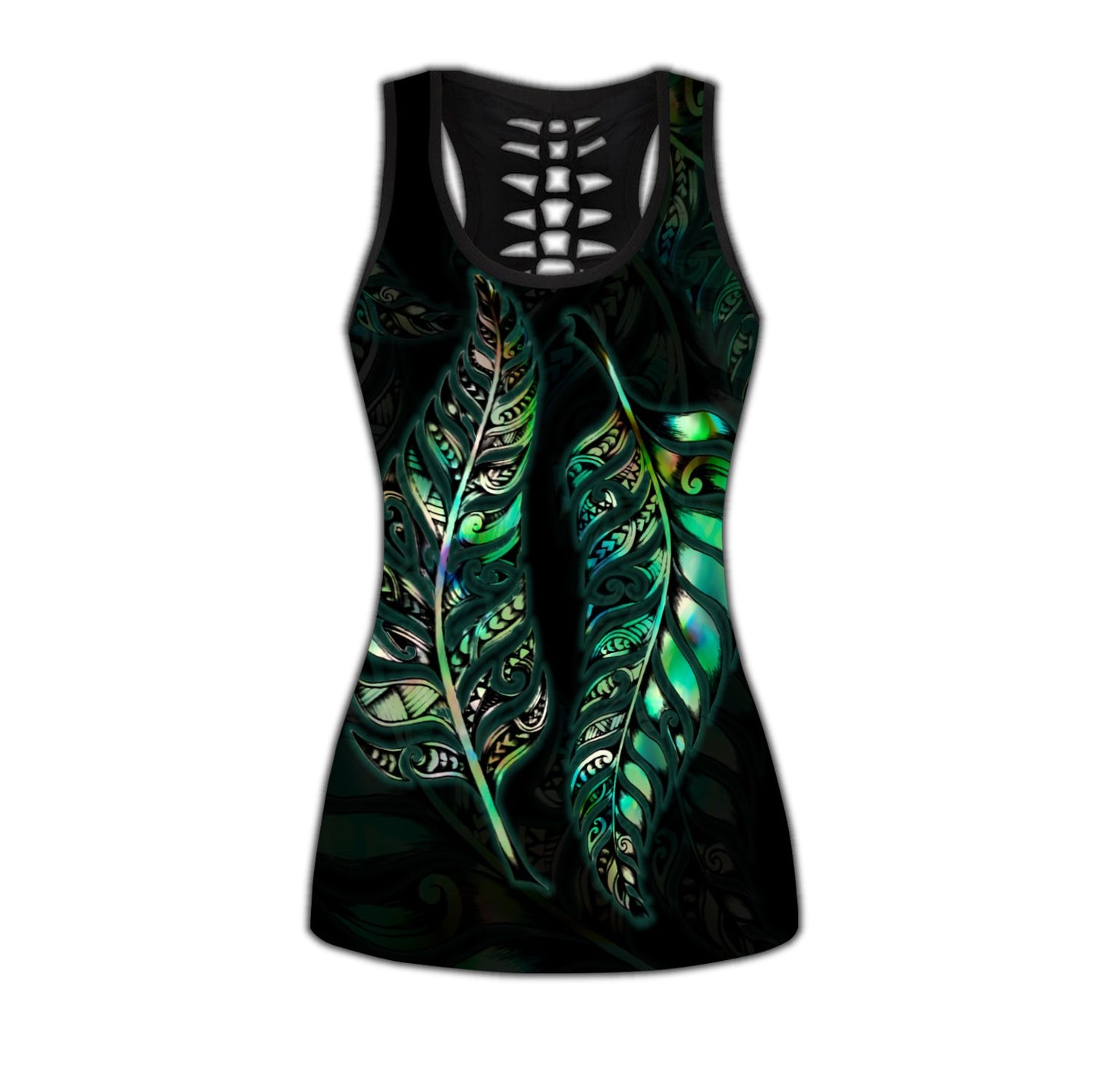 New zealand couple paua shell maori combo legging tanktop