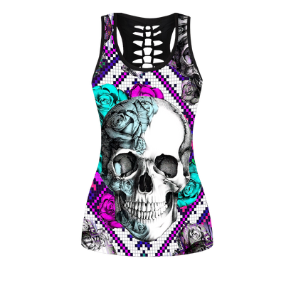 Love Skull tanktop & legging outfit for women Pi130502 - Amaze Style™-Apparel