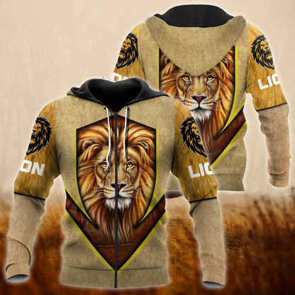 Love Lion Over Printed Hoodie
