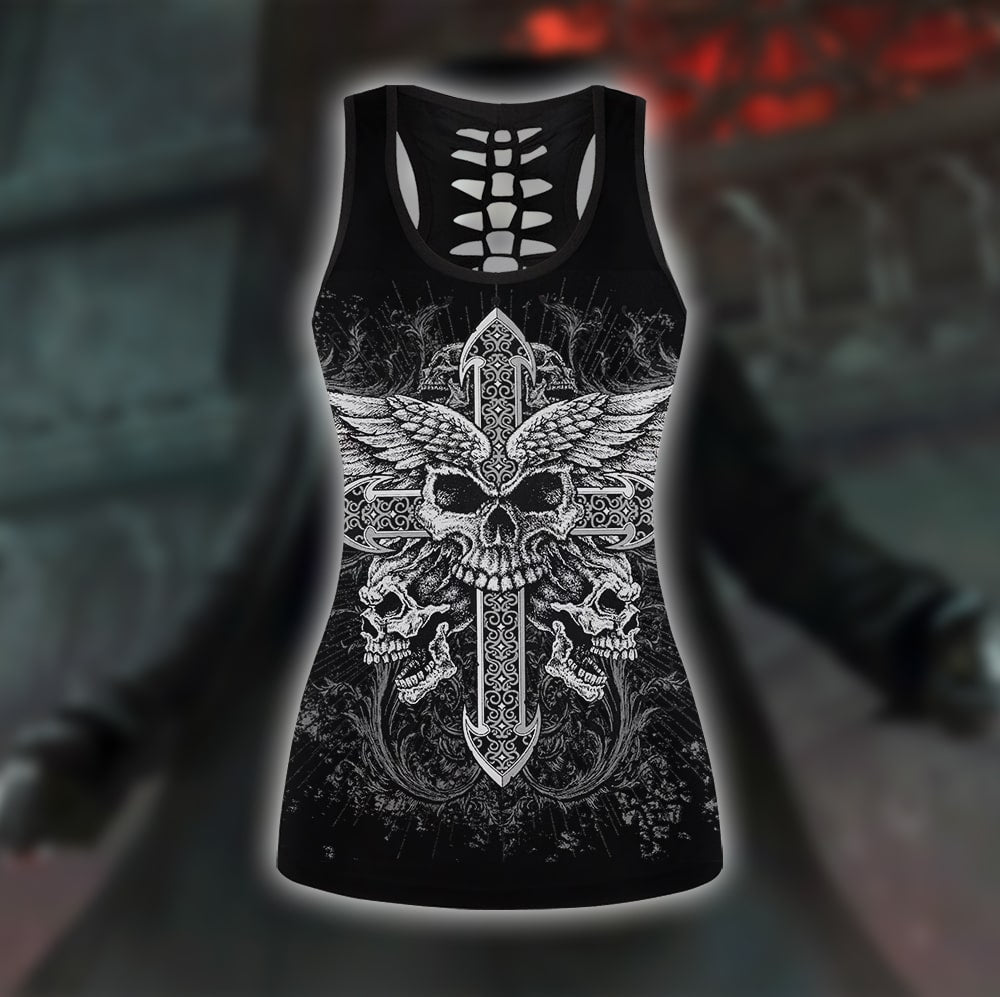 Cross Skull Tattoo Combo Outfit For Women AM092040-LAM
