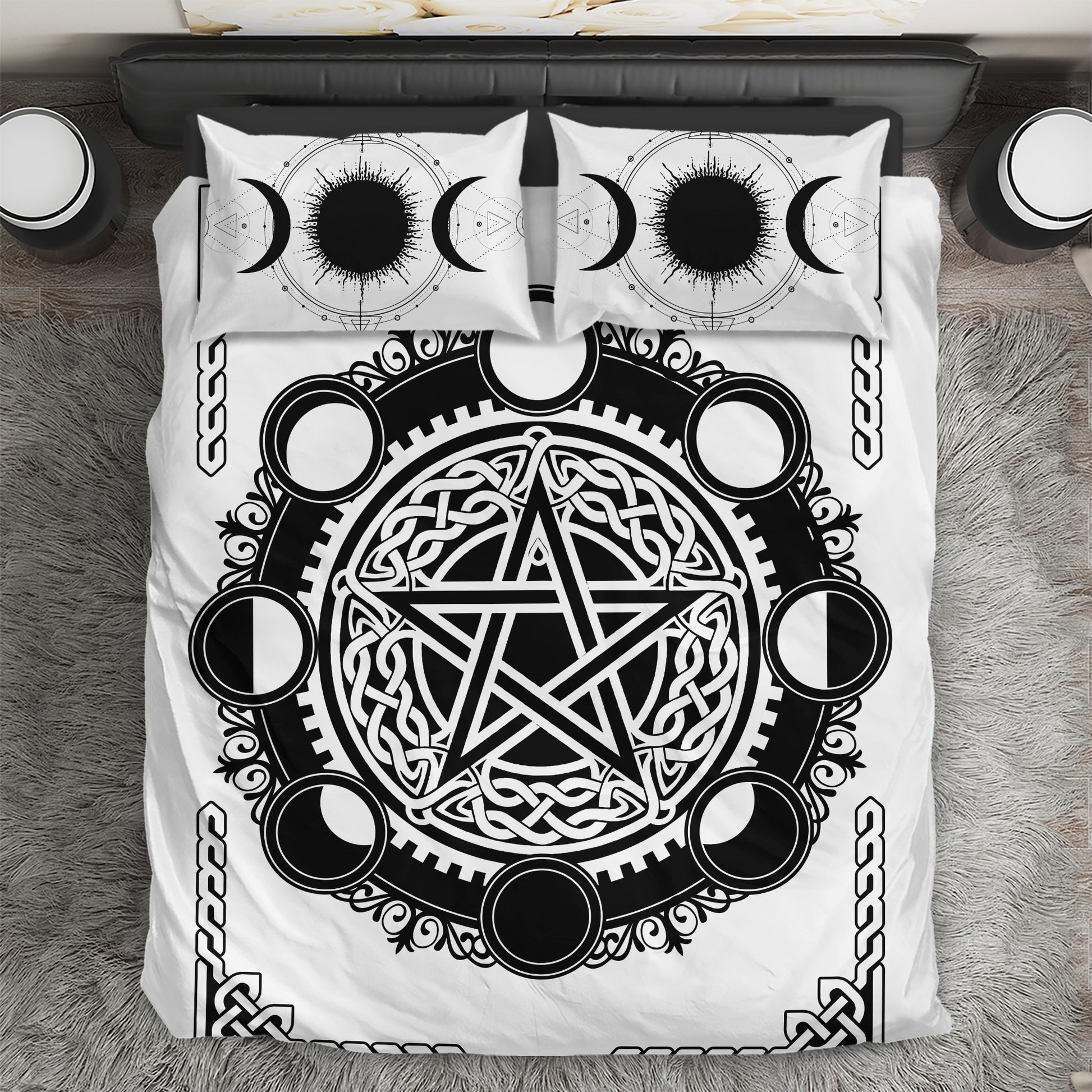 Black & White Wicca Bedding Set NM20061102-Bedding Set-NM-Twin-Vibe Cosy™