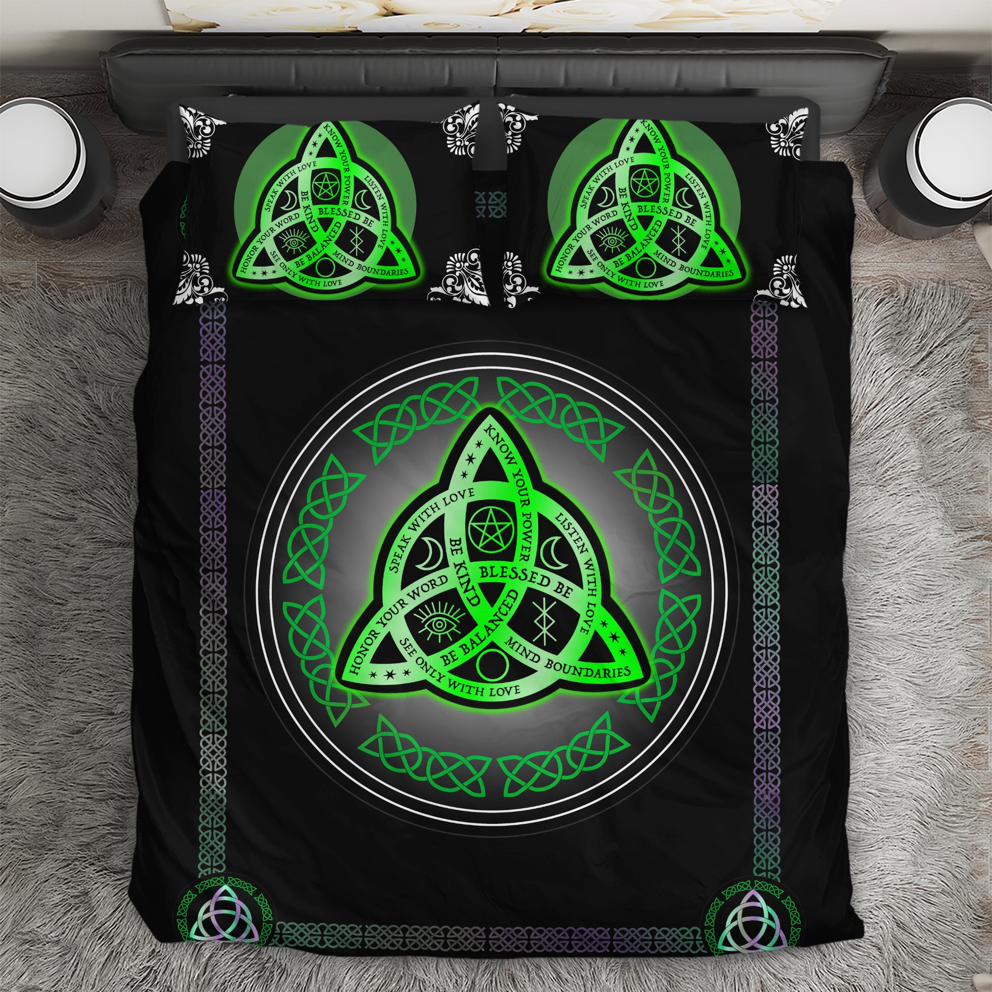 Triquetra Celtic Bedding Set NM20061101-Bedding Set-NM-Twin-Vibe Cosy™