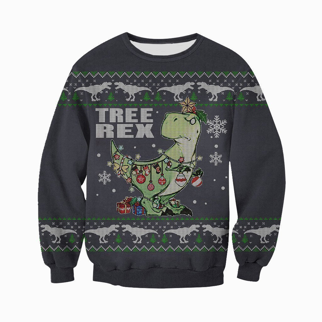 3D All Over Printed Dinosaurs Christmas Shirts And Shorts-3D All Over Printed Clothes-HP Arts-Long-sleeved Shirt-XS-Vibe Cosy™