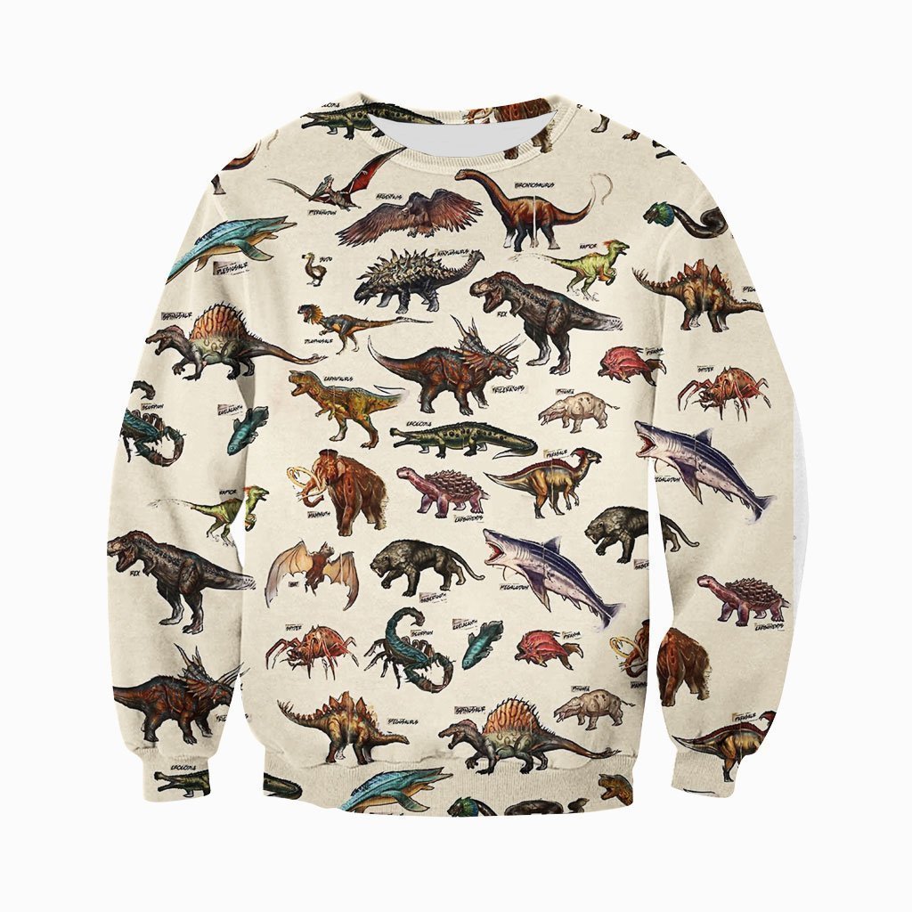 3D All Over Printed Dinosaur & Wildlife Of The Ark Shirts and Shorts-3D All Over Printed Clothes-HP Arts-Long-sleeved Shirt-XS-Vibe Cosy™
