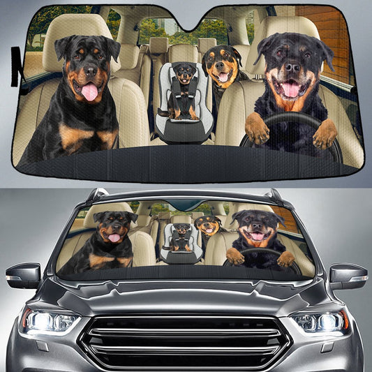 Rottweiler auto sun shade baby in car HAC300704-Apparel-HG-Vibe Cosy™