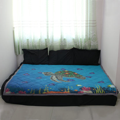 Hawaii Turtle Quilt Blanket - AH - J4-QUILT BLANKETS-PodEz-Twin-White-100% Cotton-Vibe Cosy™