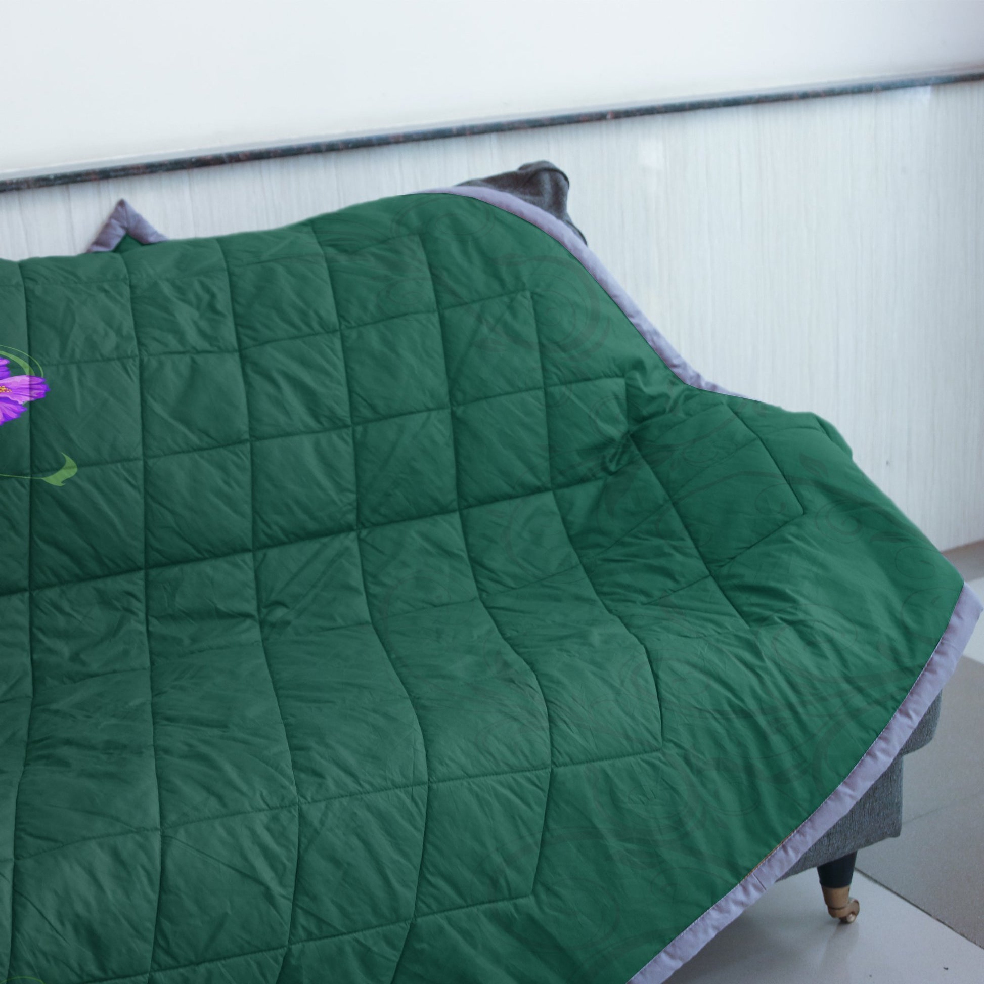 Colorful Hibiscus Quilt Blanket - AH - J4-QUILT BLANKETS-PodEz-Twin-White-100% Cotton-Vibe Cosy™