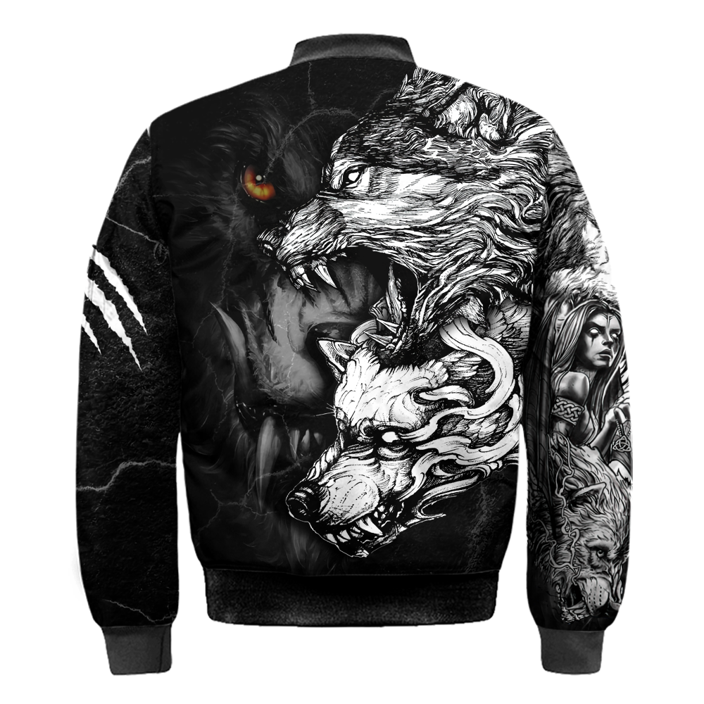 Wolf Tattoo Over Printed Shirt For Men and Women