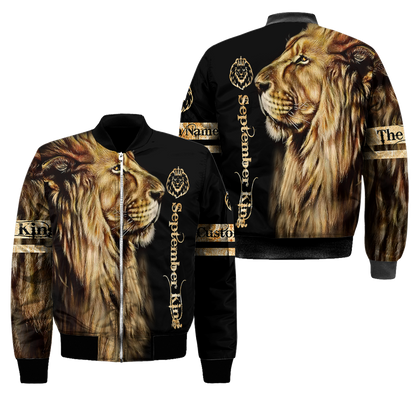 Custom Name September King Lion  3D All Over Printed Unisex Shirts