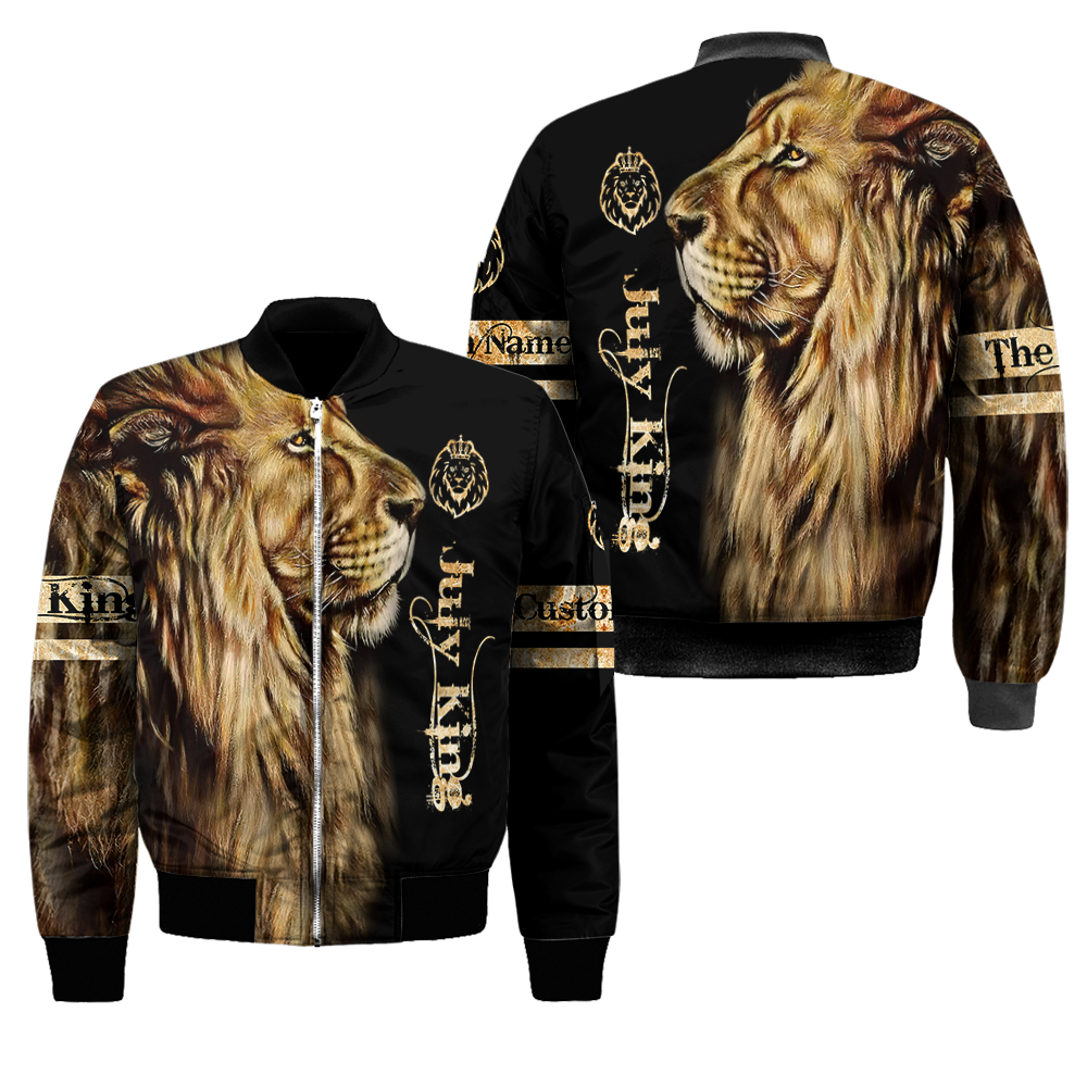Custom Name July King Lion  3D All Over Printed Unisex Shirts