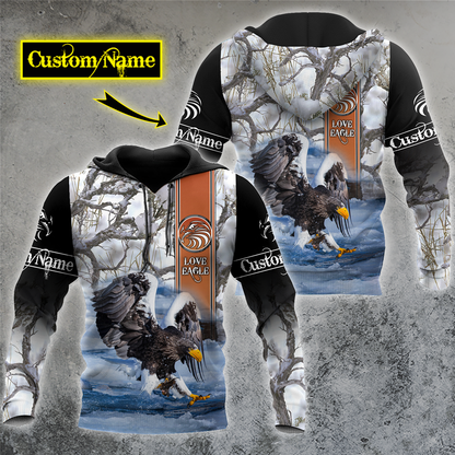 Personalized Name Eagle 3D All Over Printed Shirts For Men and Women