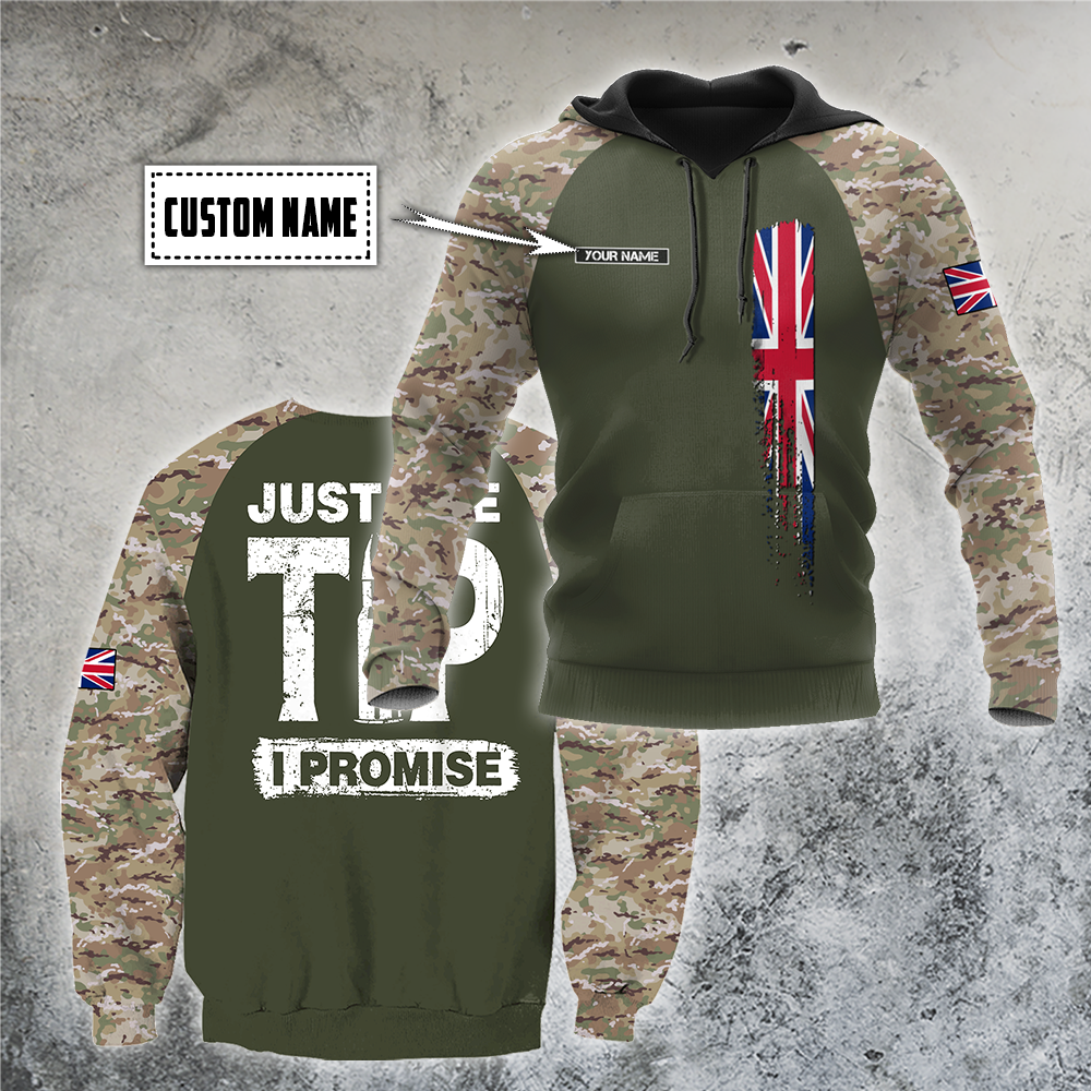 Custom name British Camo 3D Design print shirts