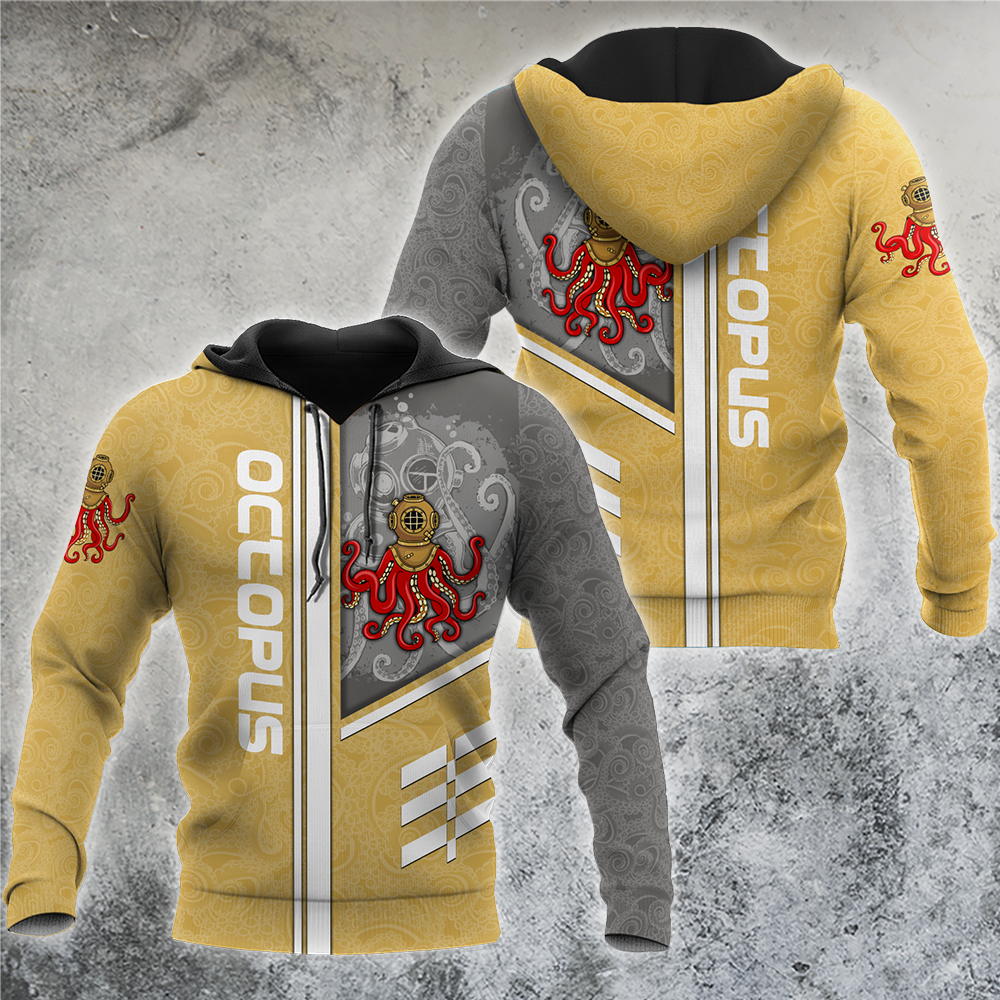 Premium Unisex Hoodie Octopus Driver Helmet ML