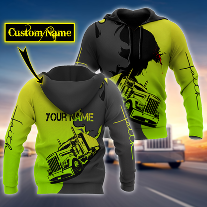 Personalized Name Trucker 3D All Over Printed Shirts For Men and Women