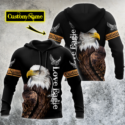 Personalized Name Eagle 3D All Over Printed Shirts For Men and Women