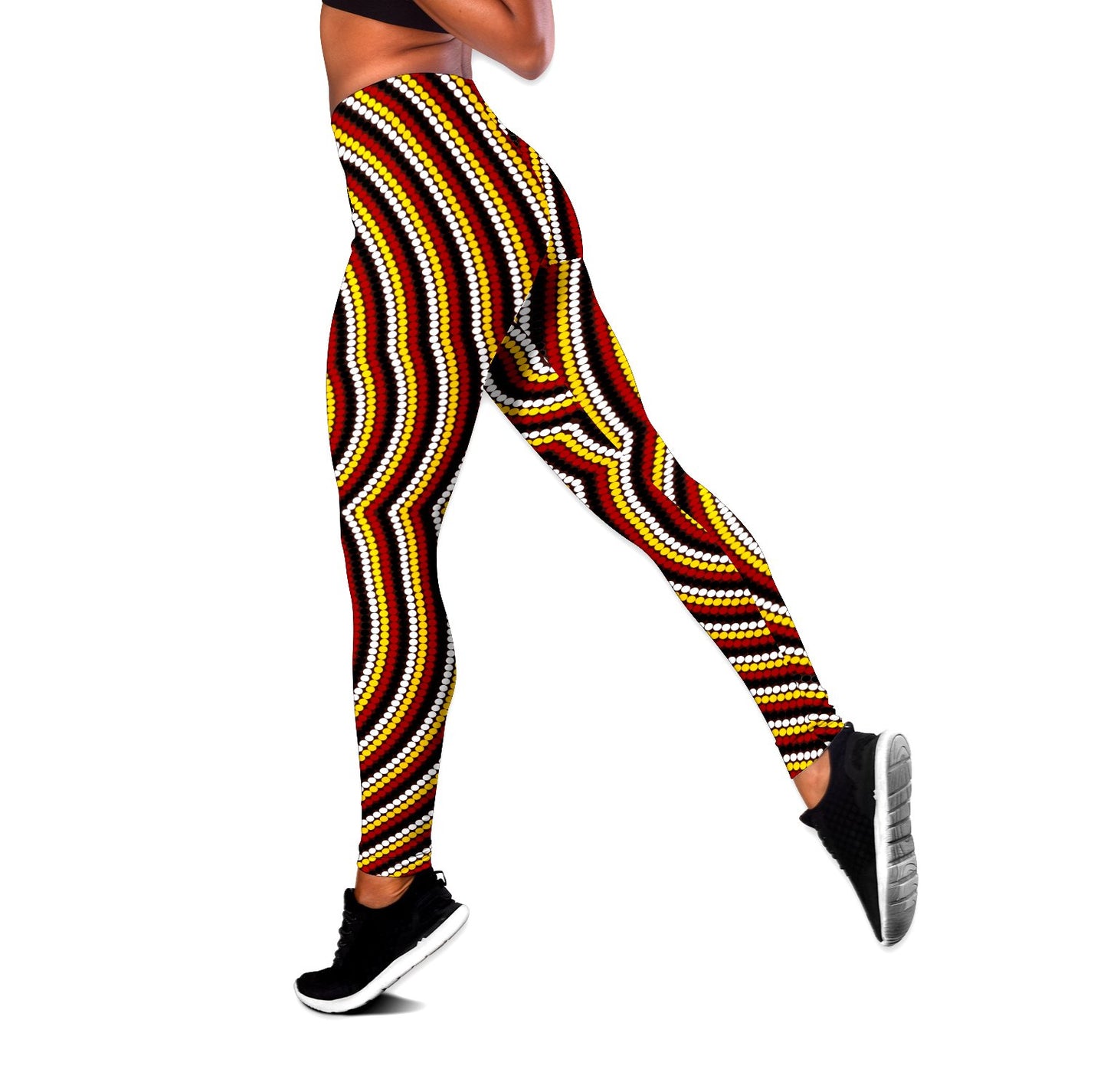 Aboriginal Lizard Dot Painting Patterns Legging + Hollow Tank Combo
