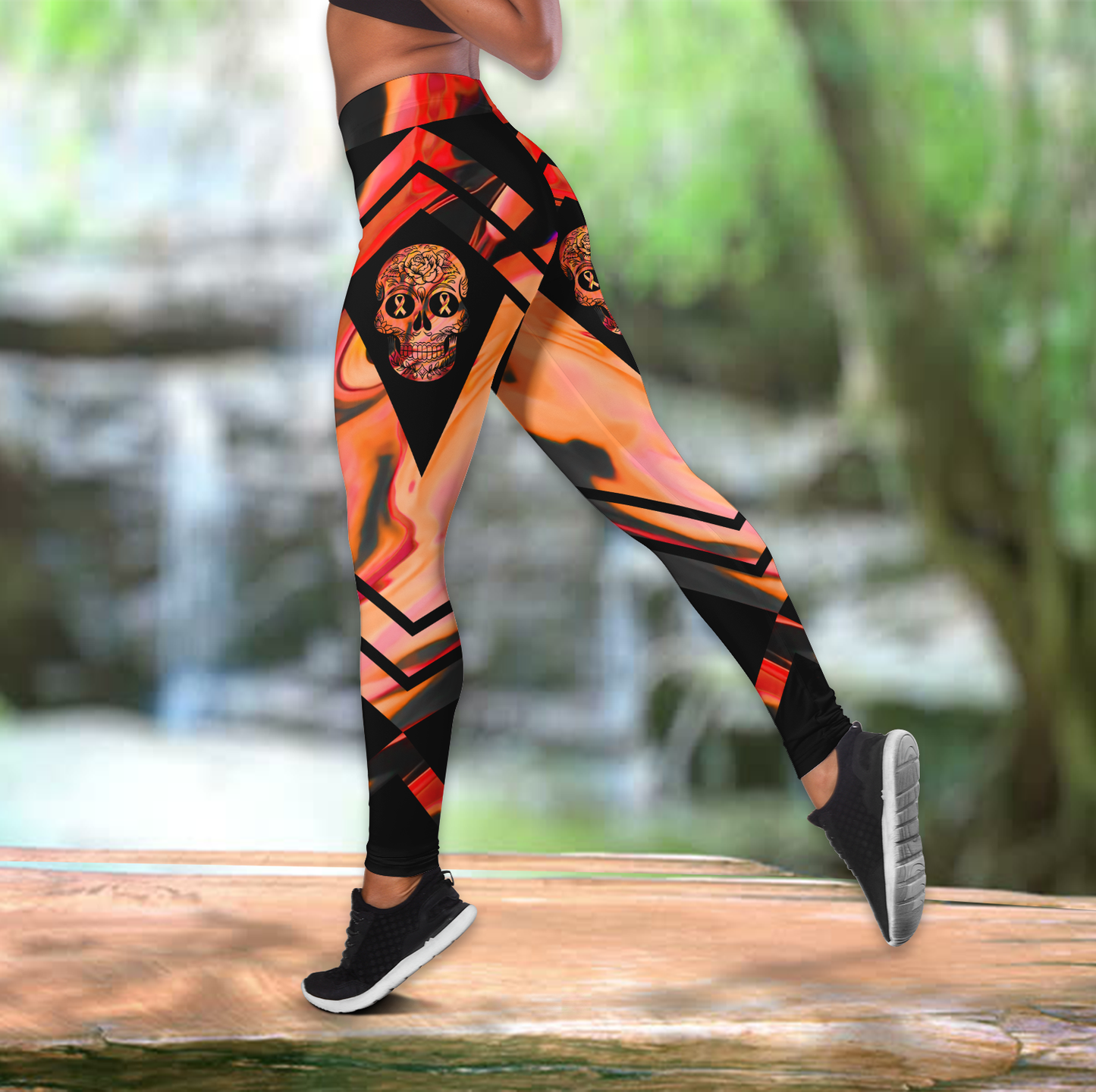 Multiple sclerosis warrior 3d leggings + hollow tank combo-Apparel-HG-S-No tank-Vibe Cosy™