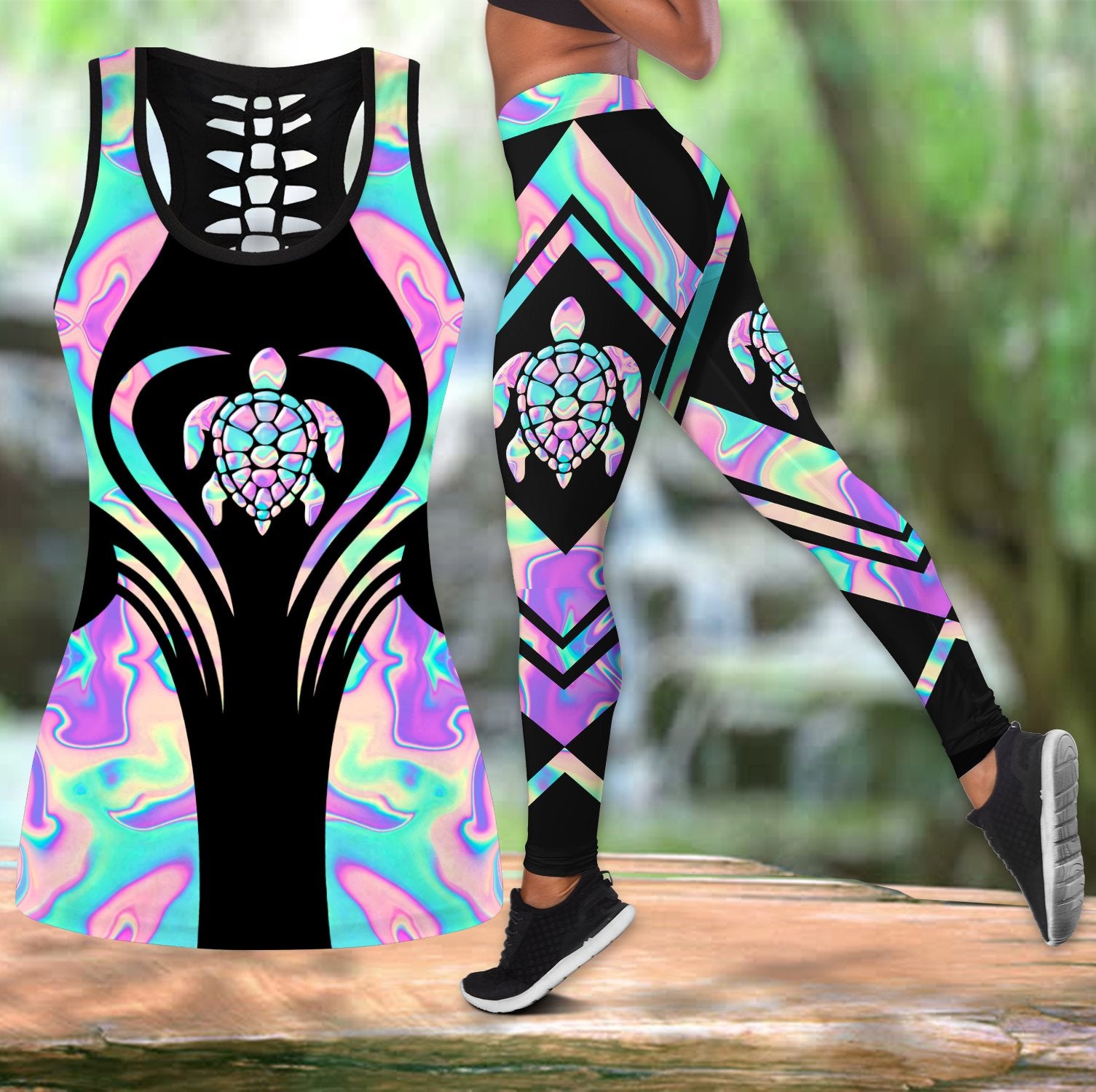 Turtle legging + hollow tank combo HAC110506-Apparel-HG-S-S-Vibe Cosy™