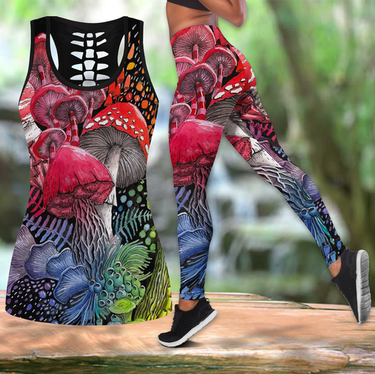 Mushroom Combo Tank Hollow + Legging JJ300304-Apparel-MP-S-S-Vibe Cosy™