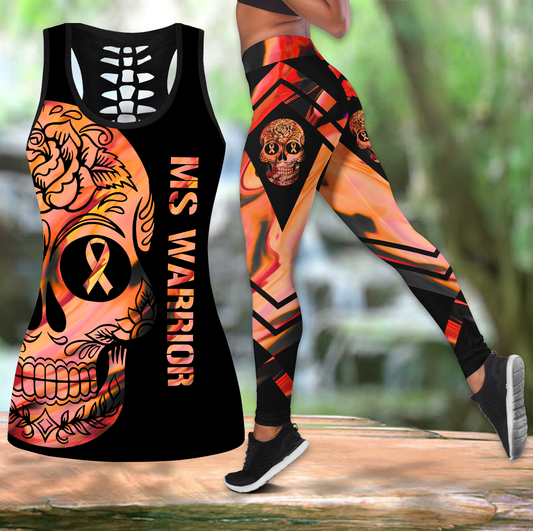 Multiple sclerosis warrior 3d leggings + hollow tank combo-Apparel-HG-S-S-Vibe Cosy™