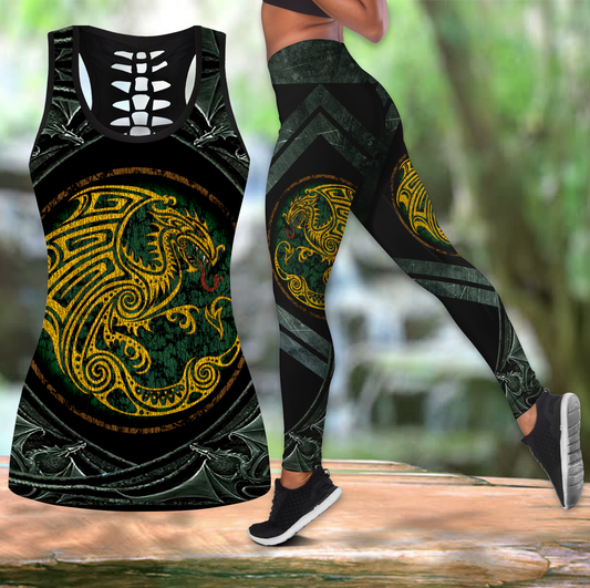 tattoos legging + hollow tank combo HAC010901