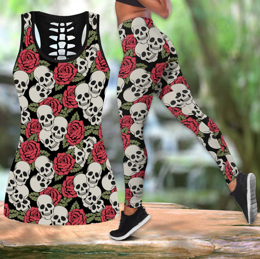 Rose Skull Tattoo Combo Legging + Tank TT082001