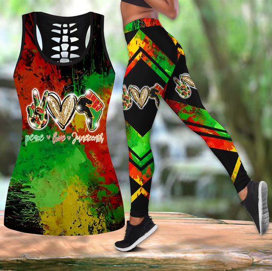 Peace love juneteenth leggings + hollow tank combo HAC110605-Apparel-HG-S-S-Vibe Cosy™