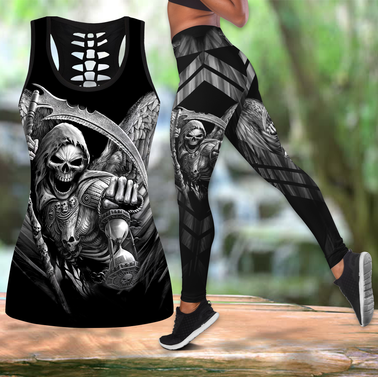 The Grim Reaper Skull Tattoo Combo Legging + Tank