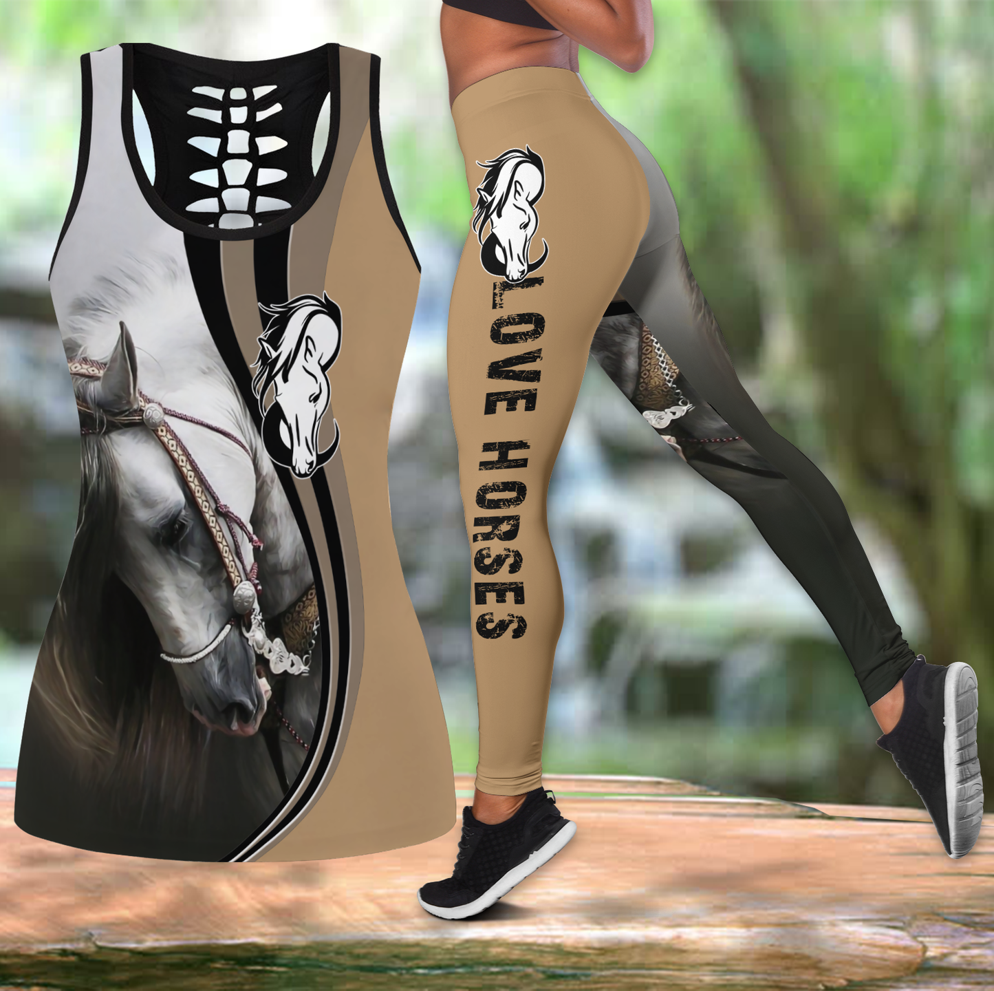 Love Horse Combo Tank + Legging JJ240403-Apparel-MP-S-S-Vibe Cosy™