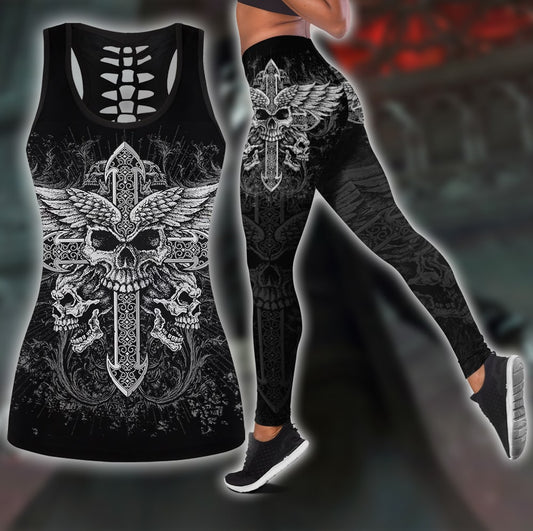 Cross Skull Tattoo Combo Outfit For Women AM092040-LAM