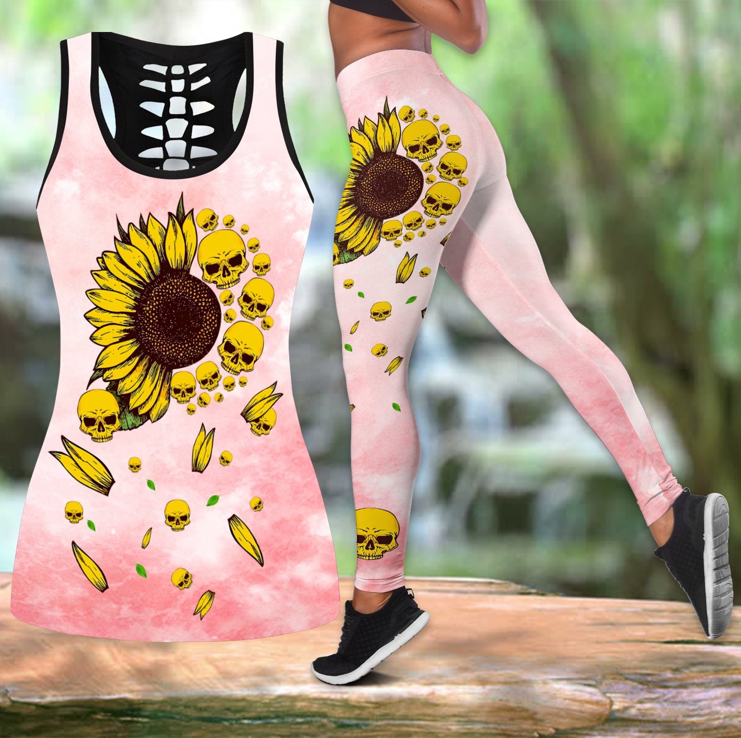 Sunflower Skull Tattoo Combo Legging + Tank TT082002