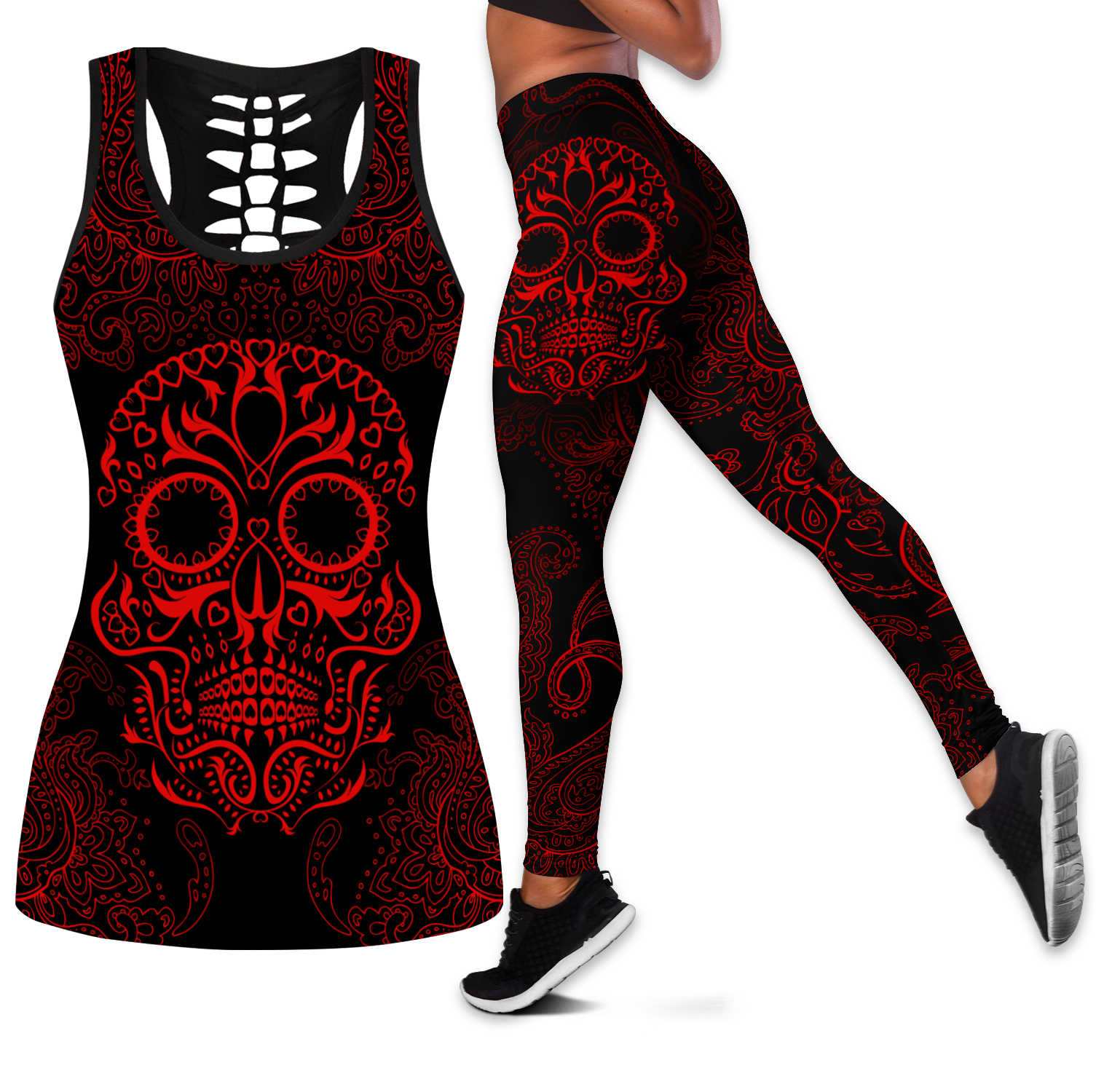 Love Skull tanktop & legging outfit for women Pi130503-Apparel-PL8386-S-S-Vibe Cosy™
