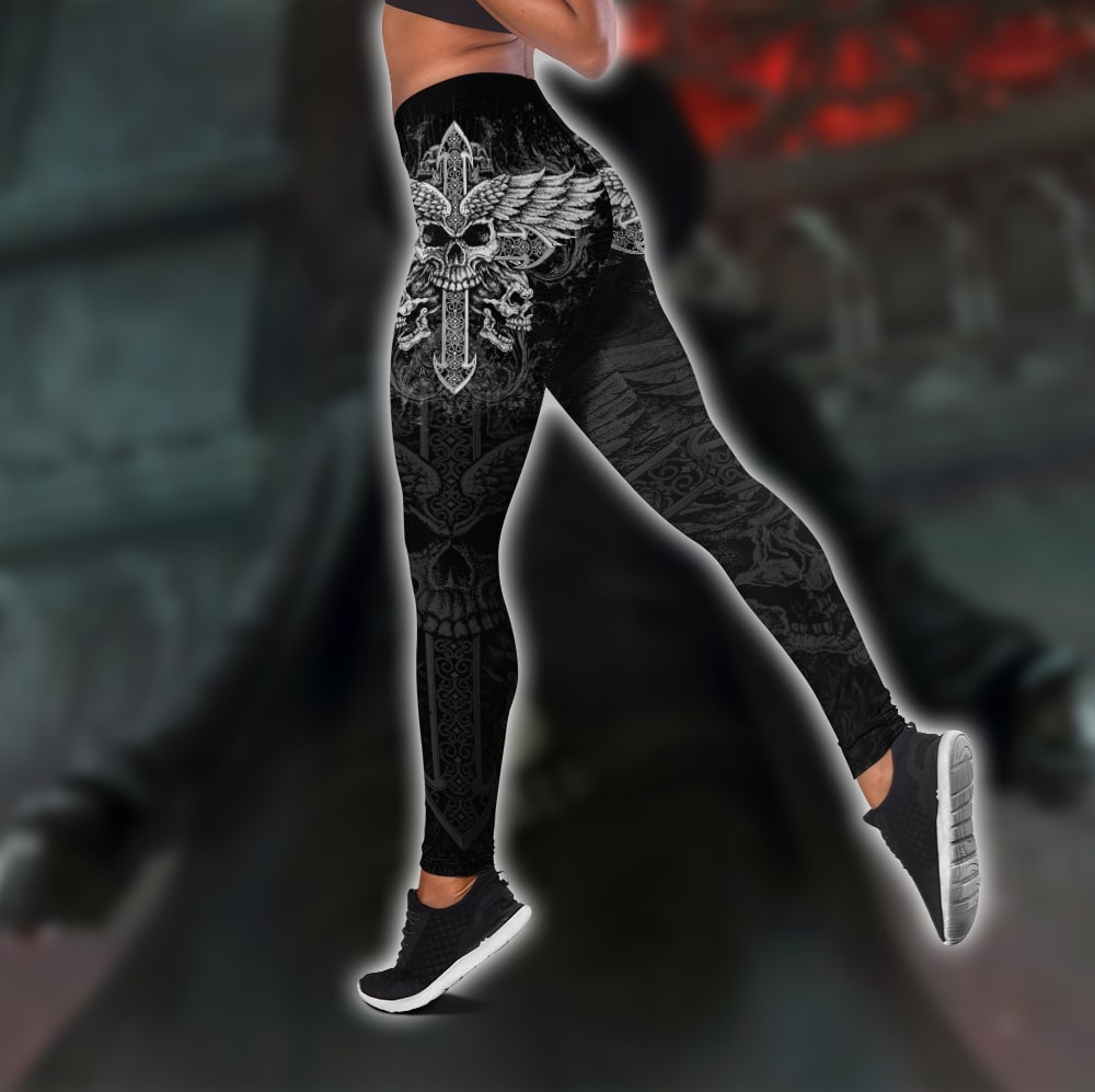 Cross Skull Tattoo Combo Outfit For Women AM092040-LAM