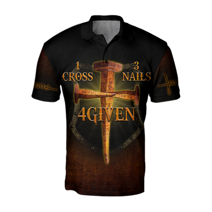 1 Cross 3 Nails 4 Given 3D All Over Printed Shirts For Men and Women Pi30062002-Apparel-TA-POLO-S-Vibe Cosy™