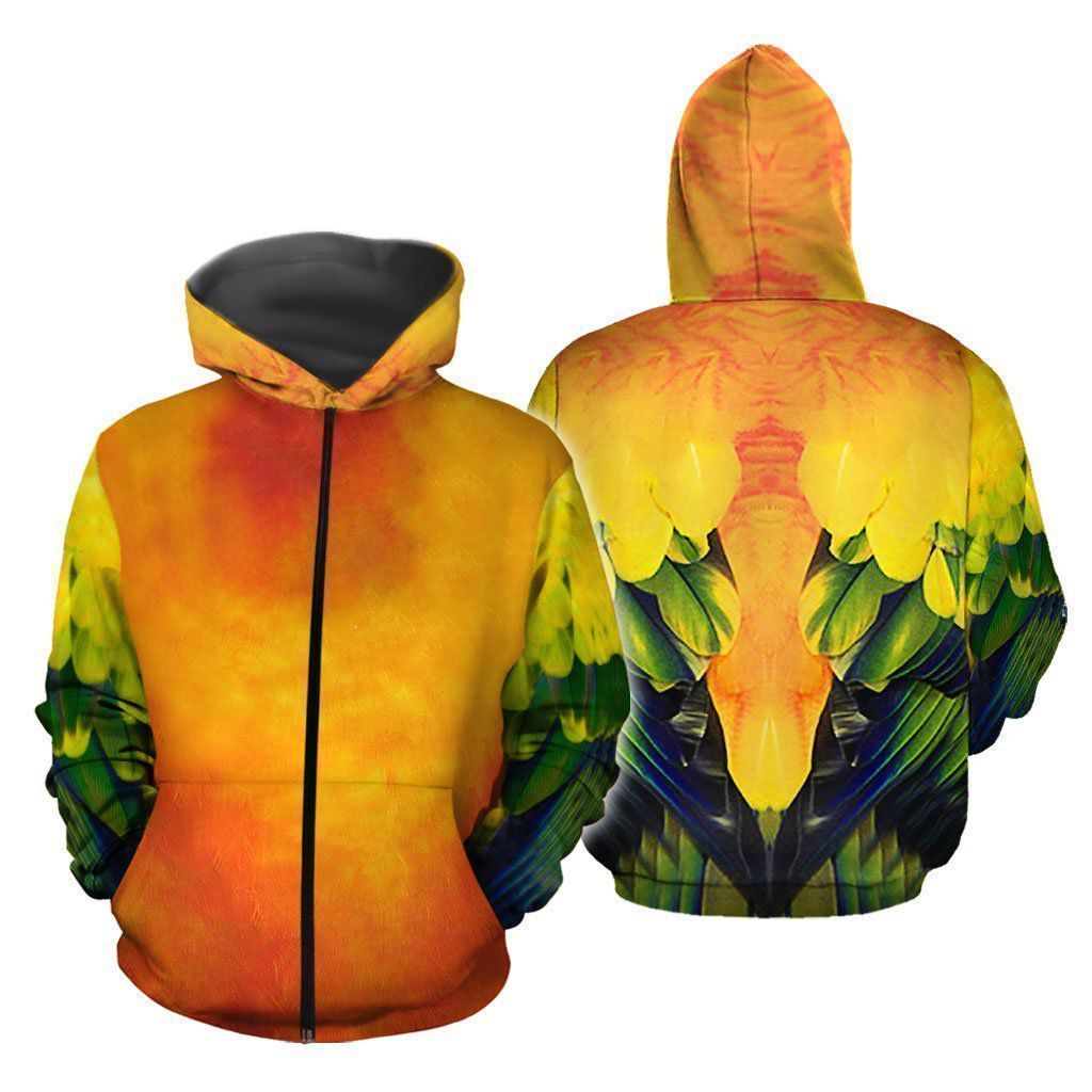 Love Parrot 3D All Over Printed Shirts For Men & Women-Apparel-HP Arts-ZIPPED HOODIE-S-Vibe Cosy™