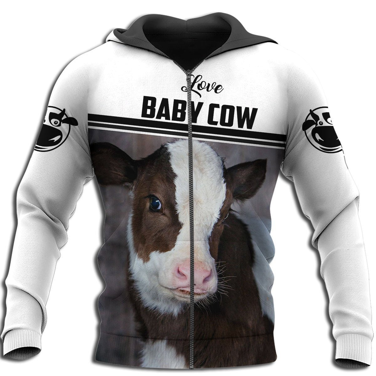Love Cows 3D All Over Printed Shirts for Men and Women TT0113-Apparel-TT-Zipped Hoodie-S-Vibe Cosy™