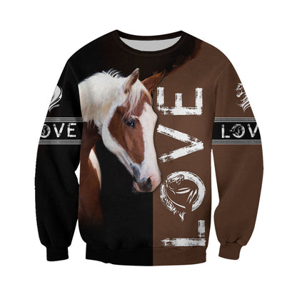Love Horse 3D All over print for Men and Women shirt HR18-Apparel-NNK-Hoodie-S-Vibe Cosy™
